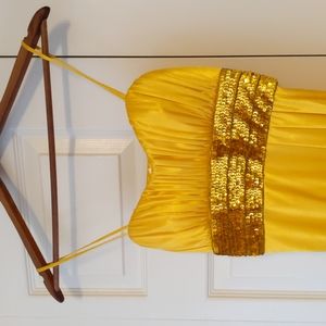 Yellow & Gold homecoming Prom cocktail dress size 7